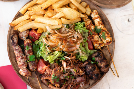 Assorted delicious mix grill dish in restaurant, Bali island. Indonesia.の写真素材