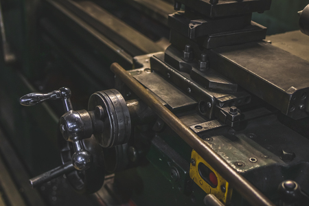 Metalworking industry, lathe machine. Metal Manufacturing. Manufacturing background.の写真素材