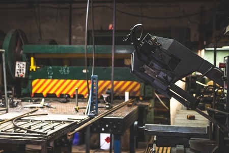 Metalworking, industrial interior. Industrial Guillotine.の写真素材