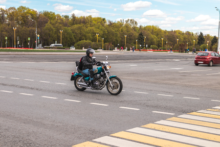 MOSCOW, RUSSIA - MAY 4, 2019: Moscow bikers on the road.のeditorial素材