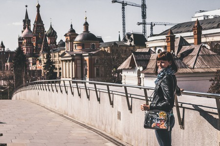 MOSCOW, RUSSIA - MAY 19, 2019: Atmosphere of Zaryadye Park at spring time. Landmark.のeditorial素材