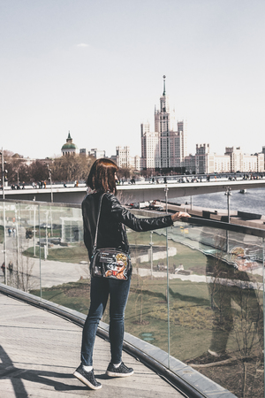MOSCOW, RUSSIA - MAY 19, 2019: Kotelnicheskaya Embankment. Moscow, Russia. Cityscape.のeditorial素材
