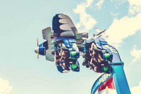 MOSCOW, RUSSIA - JUNE 2, 2019: People in amusement park.
