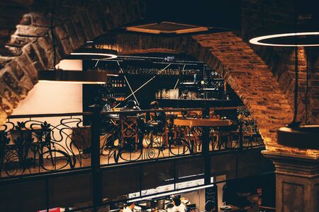 MOSCOW, RUSSIA - JUNE 5, 2019: Interior of food market.のeditorial素材