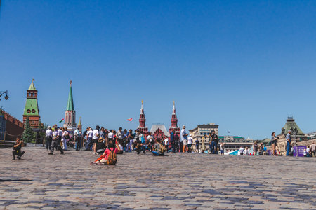MOSCOW, RUSSIA - JUNE 5, 2019: People on a Red Square.