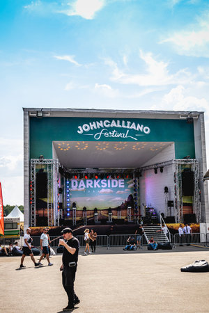 MOSCOW, RUSSIA - JULY 27, 2019: People relaxing at JohnCalliano hookah fest.