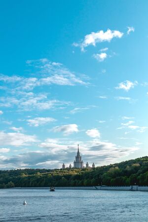 MOSCOW, RUSSIA - SEPTEMBER 14, 2019: Cityscape, view from the Moscow river.のeditorial素材