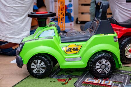 MOSCOW, RUSSIA - OCTOBER 12, 2019: Toy car in the children room.のeditorial素材