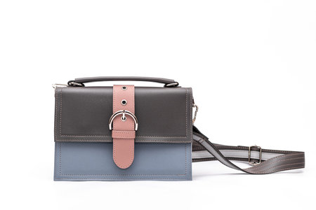Luxury fashion women leather handbag isolated on a white background. Female bag.