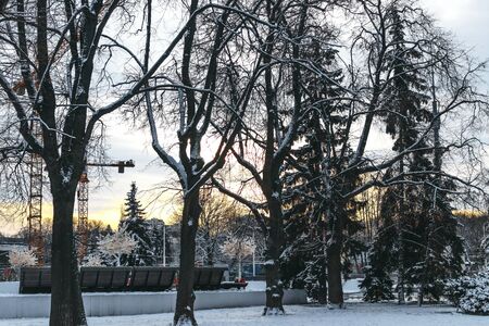 MOSCOW, RUSSIA - JANUARY 12, 2020: VDNKh at winter day.のeditorial素材