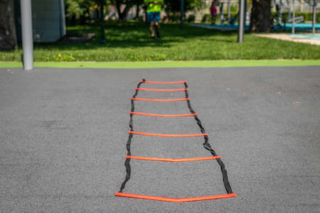 Coordination ladder on a sports background.の写真素材