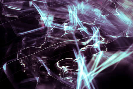 Vehicle interior. Abstract photography, long exposure.の写真素材