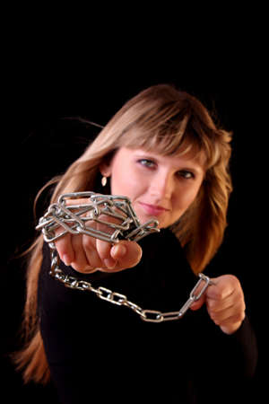 girl with chainの写真素材