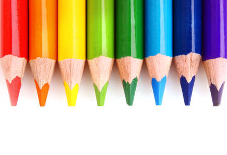 Color pencils isolated on white backgroundの写真素材