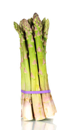 delicious fresh asparagus isolated on whiteの写真素材