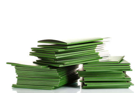 Many green folder isolated on whiteの写真素材