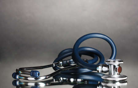 Medical stethoscope on greyの写真素材