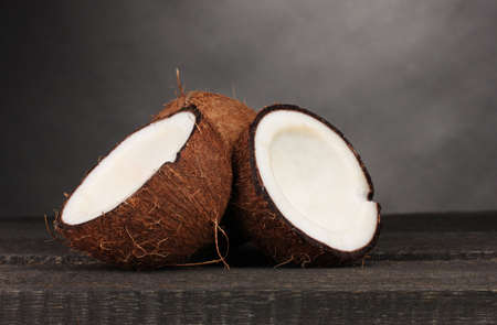 Fresh coconut on greyの写真素材