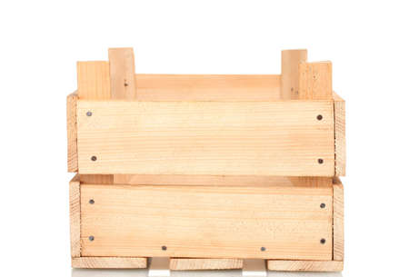 empty wooden crate isolated on whiteの写真素材