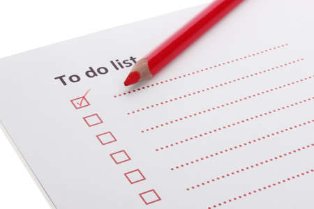 To do list with pencil closeupの写真素材