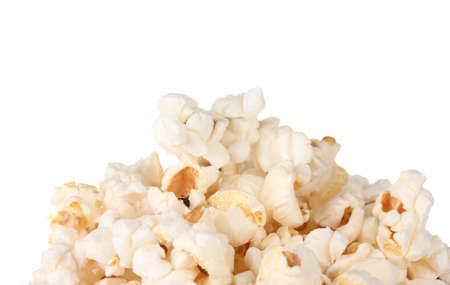 Popcorn isolated on whiteの写真素材
