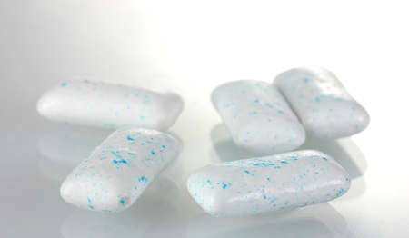 Chewing gums isolated on whiteの写真素材
