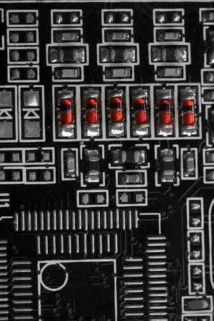 Modern electronic board close-upの写真素材