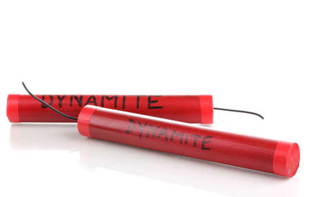 Dynamite isolated on whiteの写真素材