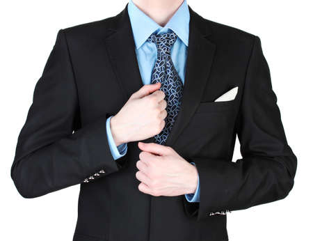 businessman with tie isolated on whiteの写真素材