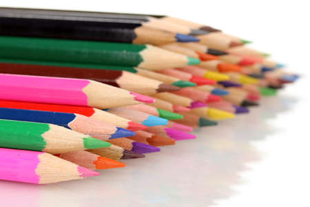 Color pencils isolated on whiteの写真素材