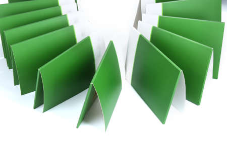 Many green folders isolated on whiteのeditorial素材
