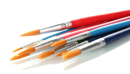Paint brushes isolated on whiteの写真素材