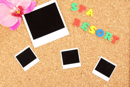 Cork board with commemorative notesの写真素材