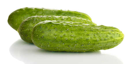 Cucumbers isolated on whiteの写真素材