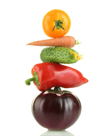 Fresh vegetables isolated on whiteの写真素材