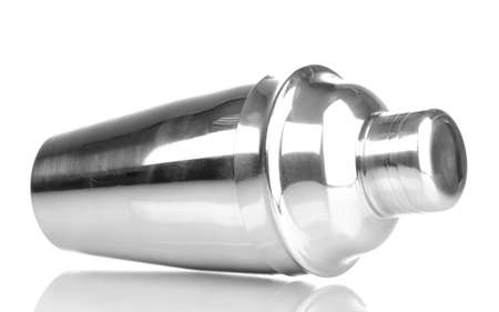 Cocktail shaker isolated on whiteの写真素材