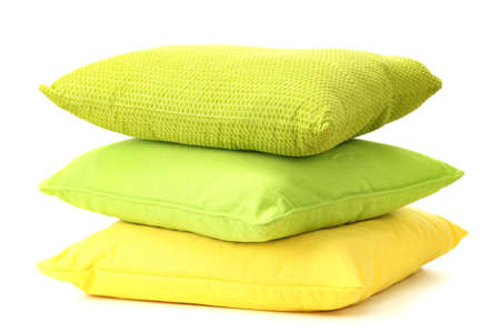 Colorful pillows isolated on whiteの写真素材