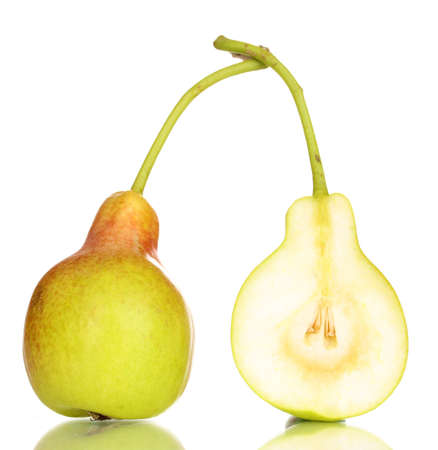 ripe pear and half isolated on white
の写真素材