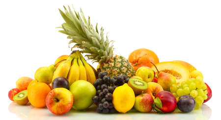 Assortment of exotic fruits isolated on white Assortment of exotic fruits isolated on white