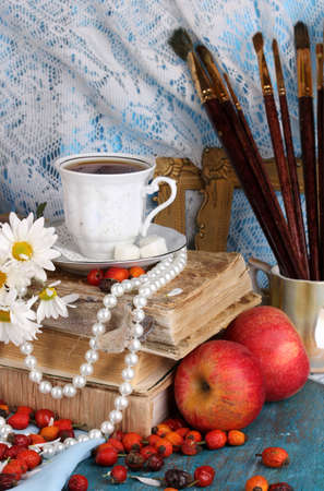 Ancient autumn still life close-upの写真素材