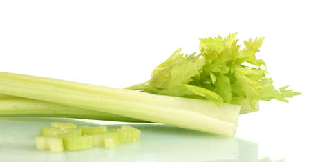 fresh slised green celery isolated on white
の写真素材