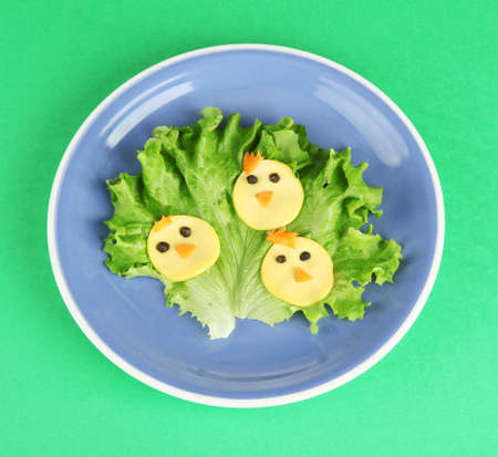 fun food for kids on color backgroundの写真素材