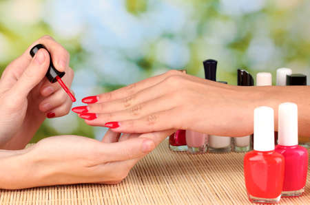 Gentle care of nails in a beauty salonの写真素材