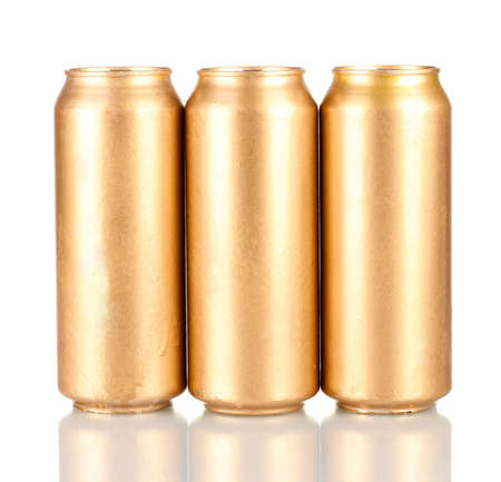 Aluminum cans isolated on blackの写真素材