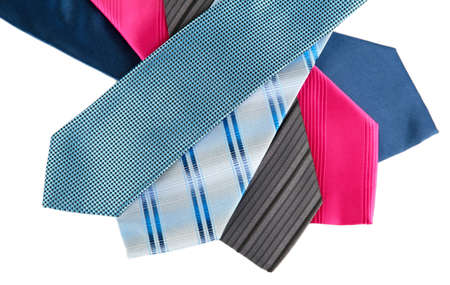 Color ties isolated on whiteの写真素材