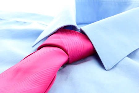 tie on shirt isolated on whiteの写真素材
