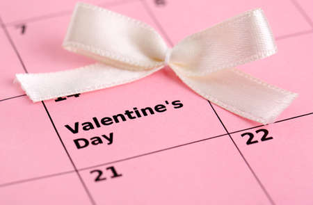 Notes on the calendar (valentines day), close-upの写真素材