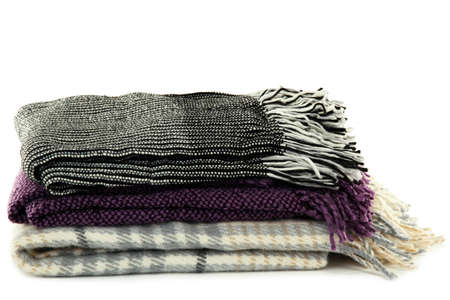 Warm plaids isolated on whiteの写真素材