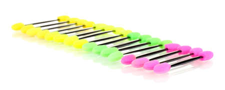 Makeup sponge brushes for foundation isolated on whiteの写真素材
