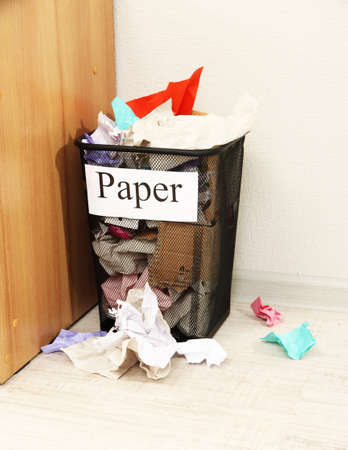 Bucket for waste sorting  on room backgroundの写真素材